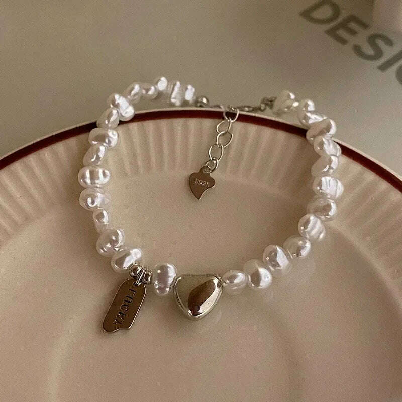 New 925 Silver Pearls Knot Bracelet for Women Gift