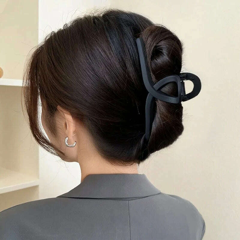Large Black Letter Hair Clip.