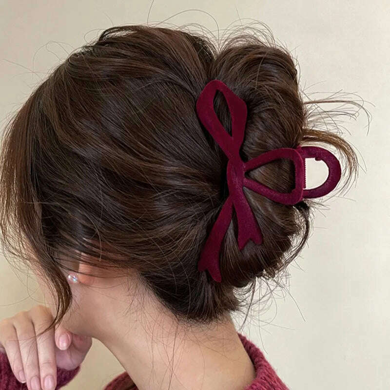Red Velvet Bow Hair Clip