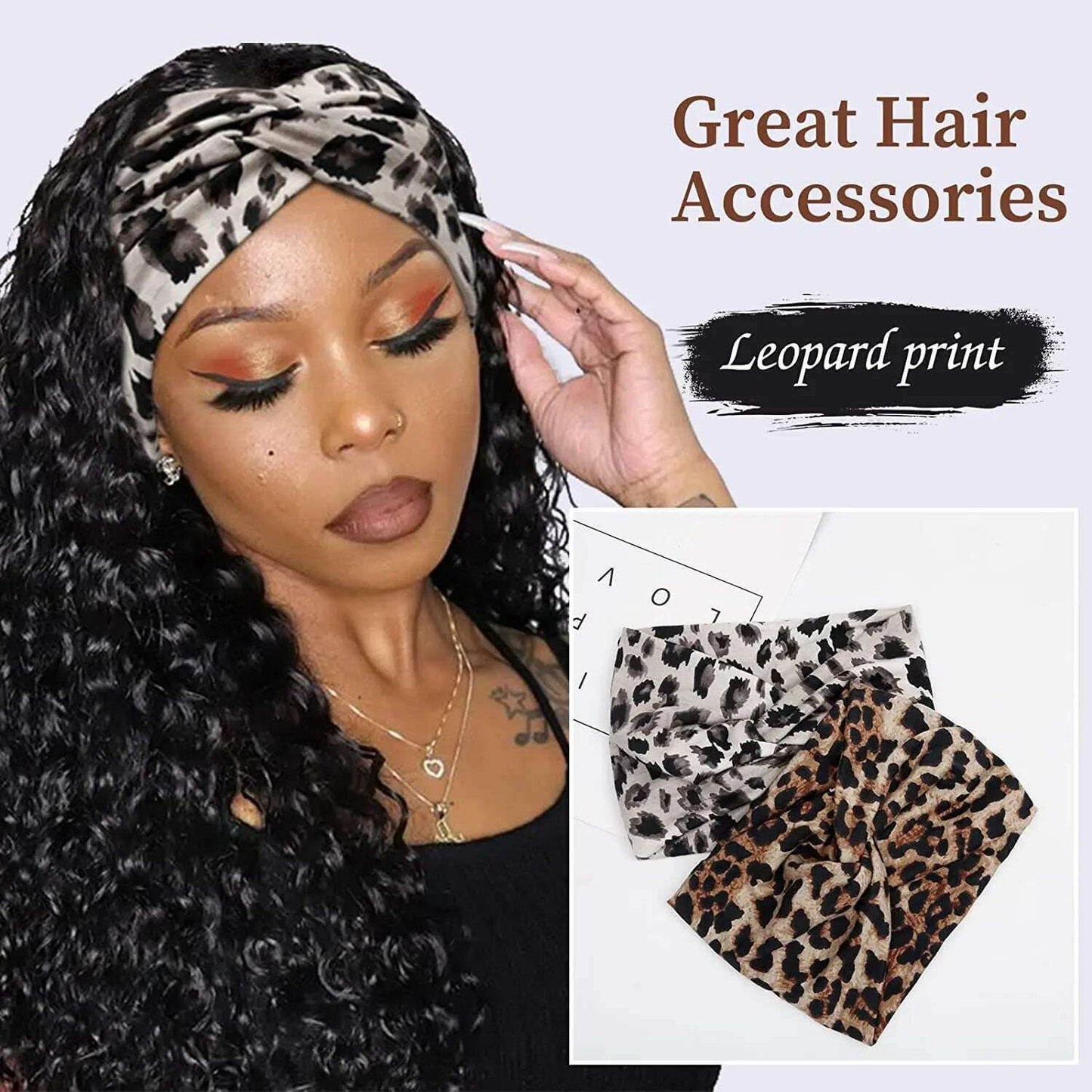 Leopard Print Yoga Headband for Women.
