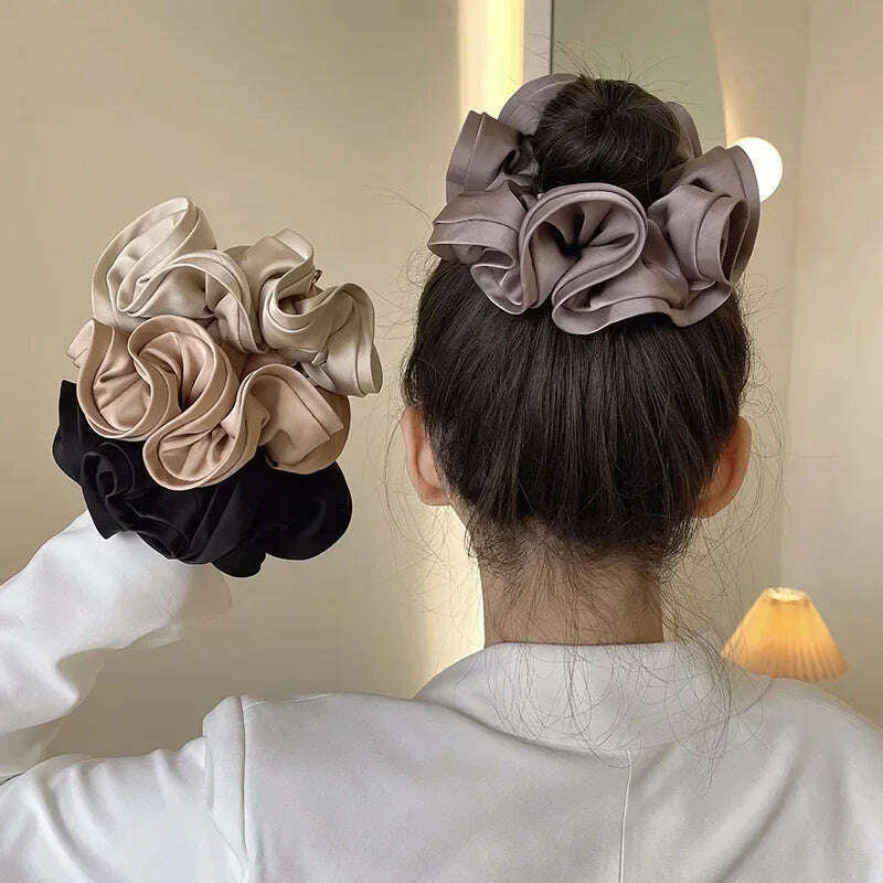 Korean Fashion Big Size Scrunchie Ruffle Hair Bands
