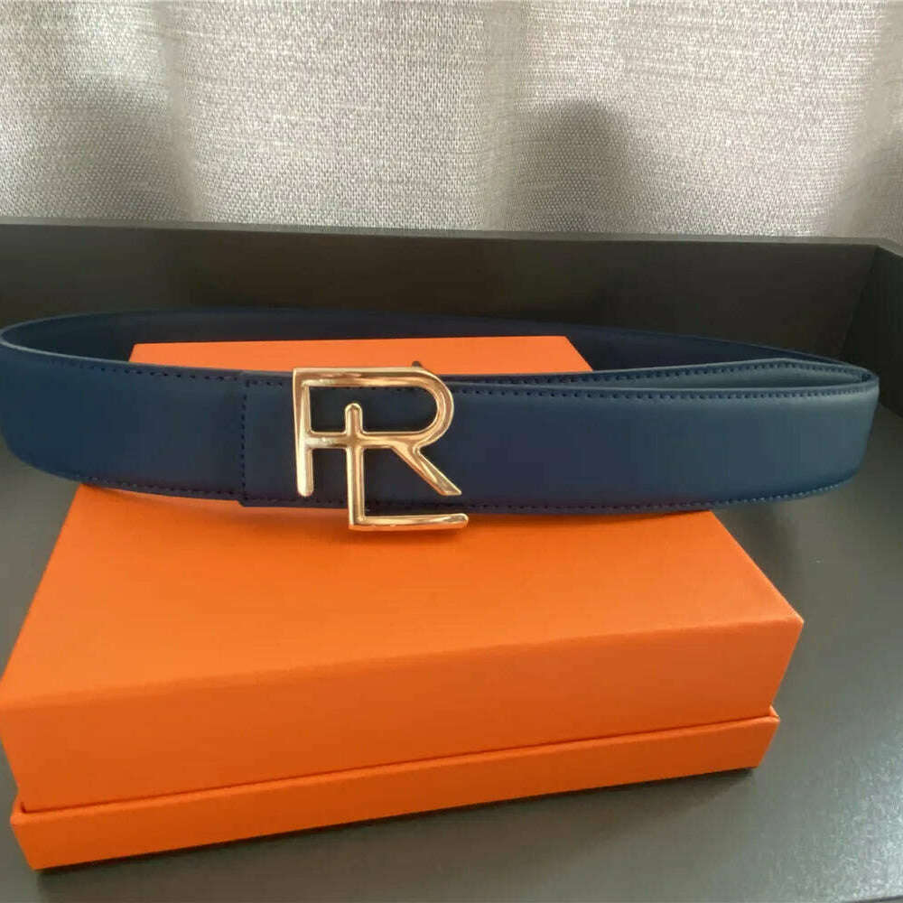 High-Quality Split Leather 3.8cm Belt with Metal Buckle