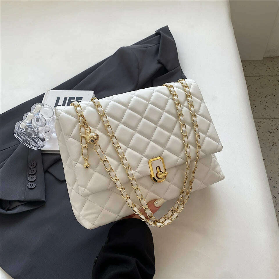 Burminsa Quilted Chain Shoulder Bag for Women