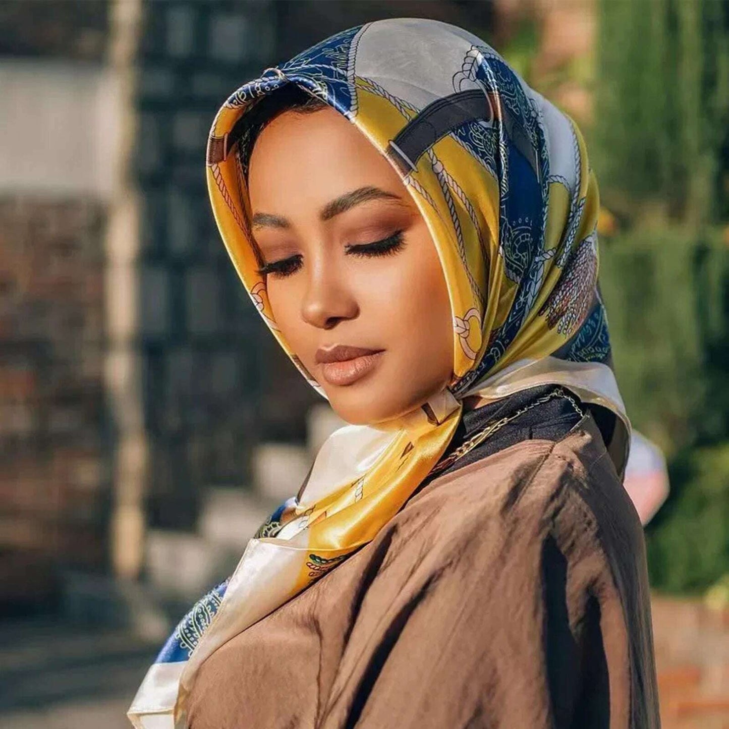 90*90CM Shawls Fashion Beach Sunscreen Silk Scarves 2023 Europe And America Kerchief Popular Print Square Bandannas