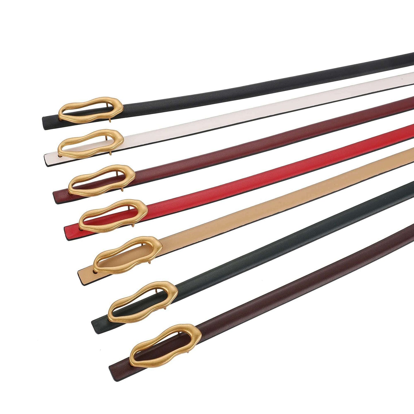 Retro Gold Designer Belt for Women with Metal Buckle