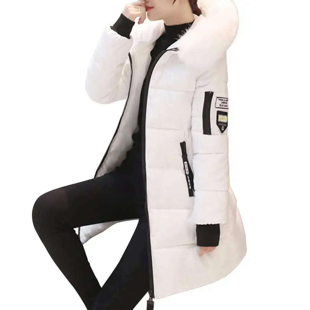 2024 Winter Coat – Fur Neckline, Cotton-Padded, Long Parka
