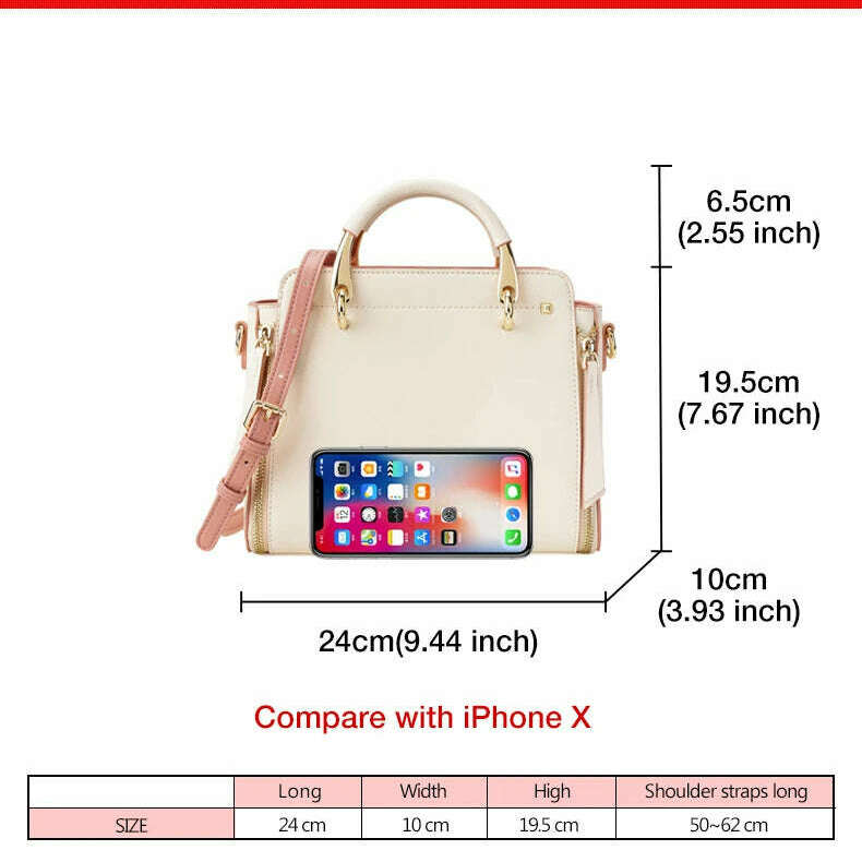 FOXER Split Leather Crossbody Bag Elegant & Spacious