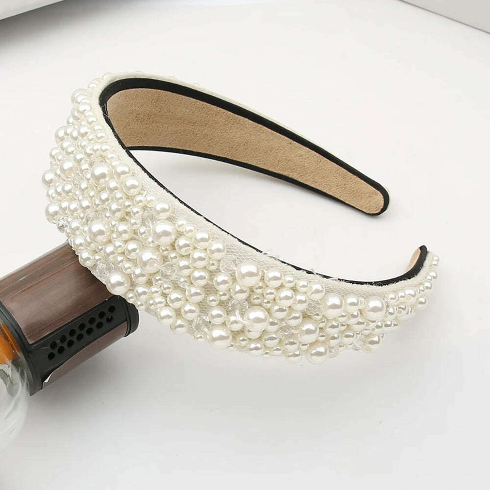 Hair Hoop with ABS Pearl Decoration for Women