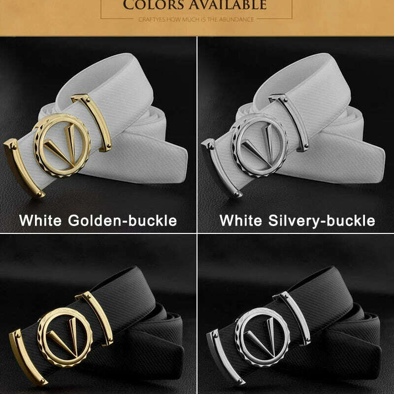 3.3cm Luxury Letter V Designer Leather Belt