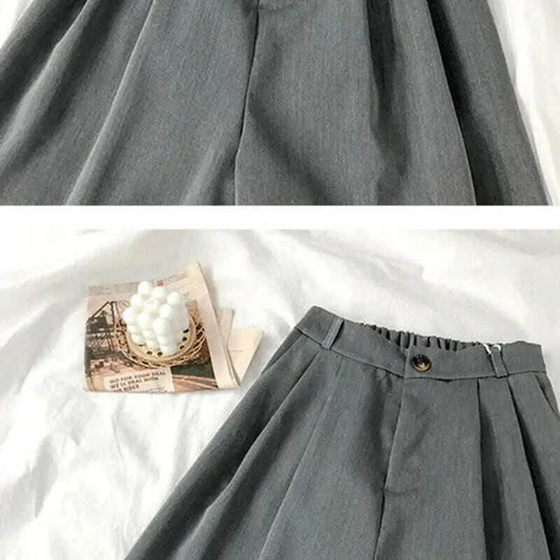 High Waist Wide Leg Shorts – Loose, Solid, Summer Office Style - D&M Boutique