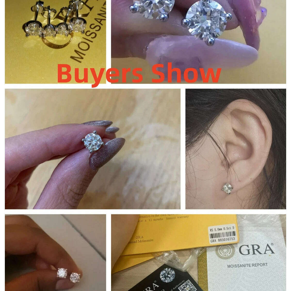 CANNER 0.5-1.2 Carat Moissanite Stud Earrings – 925 Sterling Silver