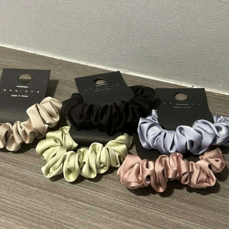 Korean Charm Elegant Satin Hair Loop Scrunchies