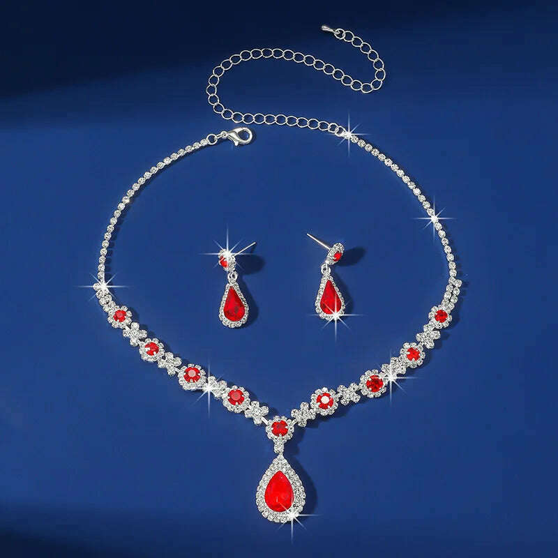 Elegant Waterdrop Rhinestone Jewelry Set