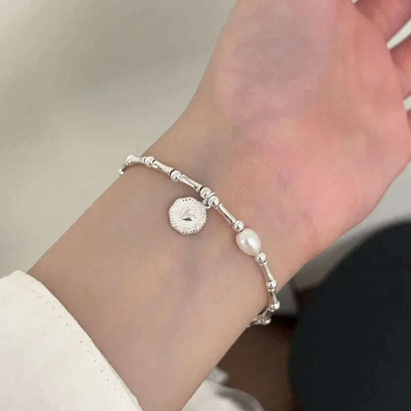 925 Sterling Silver Pearl Knots Bracelet for Women