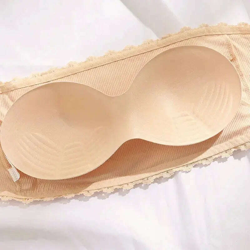 Lace Strapless Push-Up Bra: Seamless, Invisible Crop Top - D&M Boutique