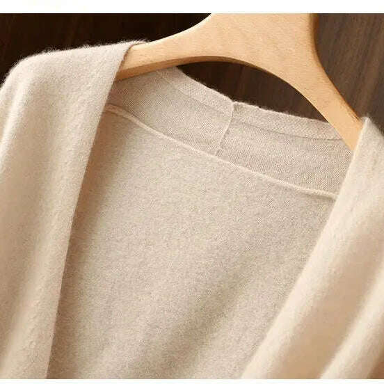 Japanese Kimono Cardigan Wool Sweater V-Neck Knitted Top - D&M Boutique