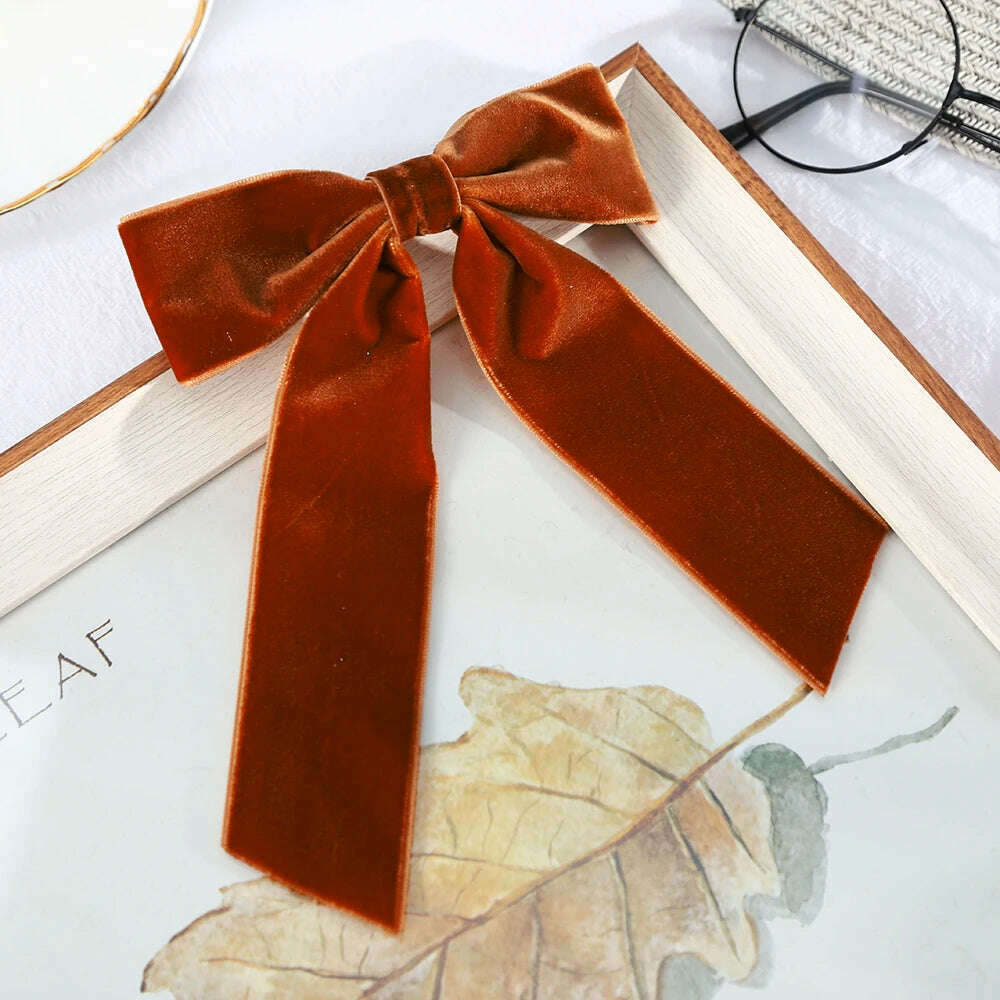 Velvet Bow Hair Barrettes for Women