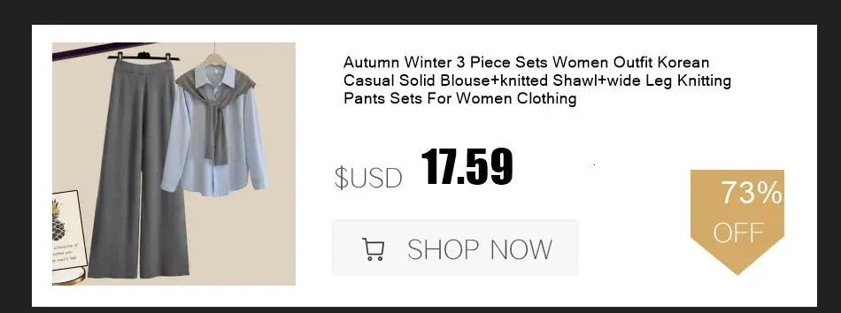 Autumn Winter Knitted 3-Piece Set: Vest, Shirt & Pants - D&M Boutique