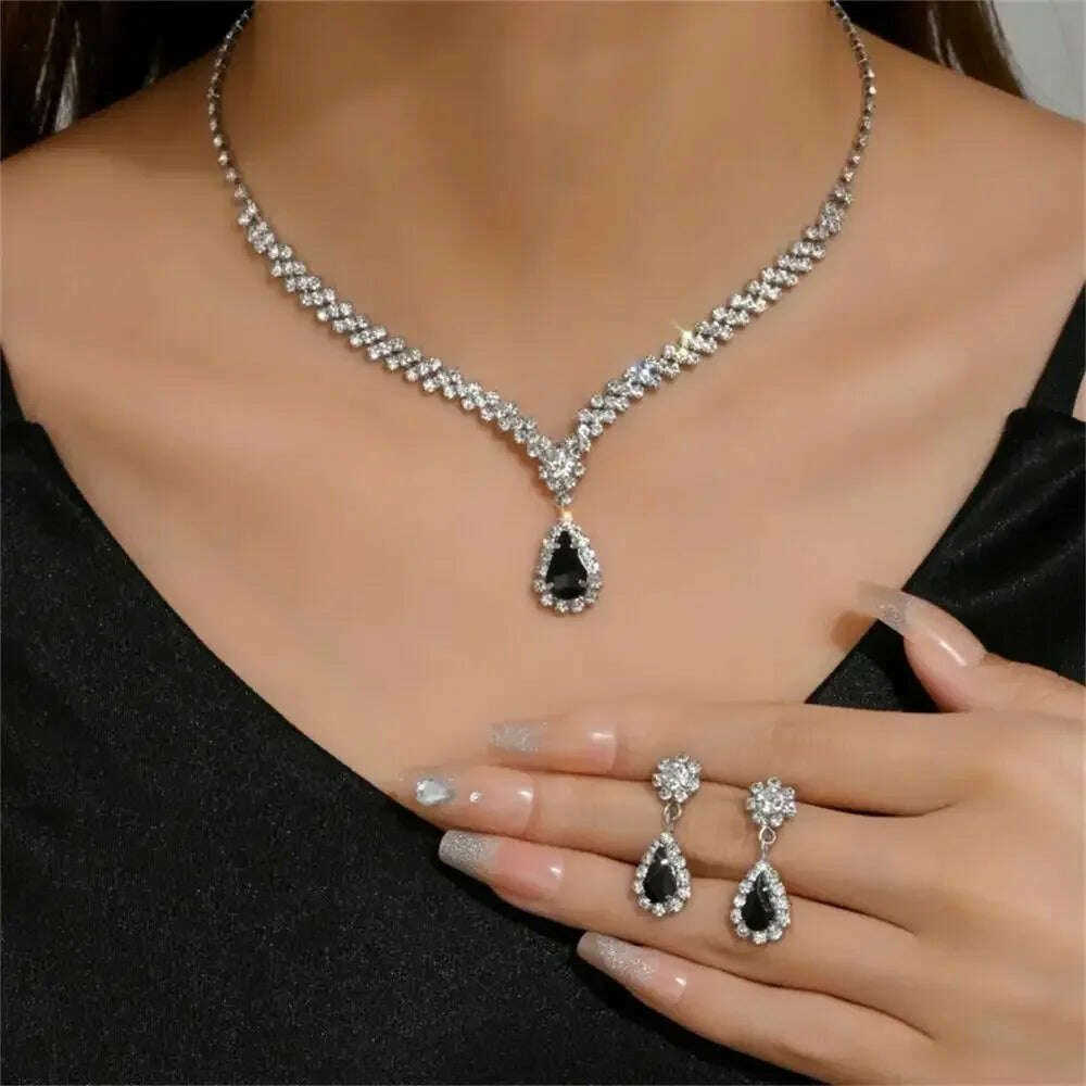 Elegant Waterdrop Rhinestone Jewelry Set