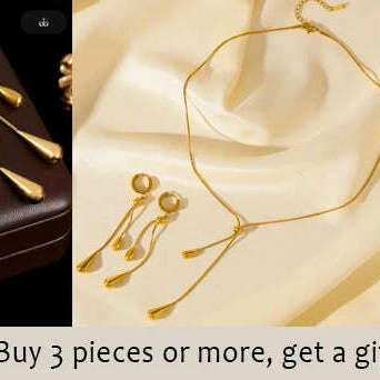 GANEMLY 316L Stainless Steel Water Drop Pendant Necklace