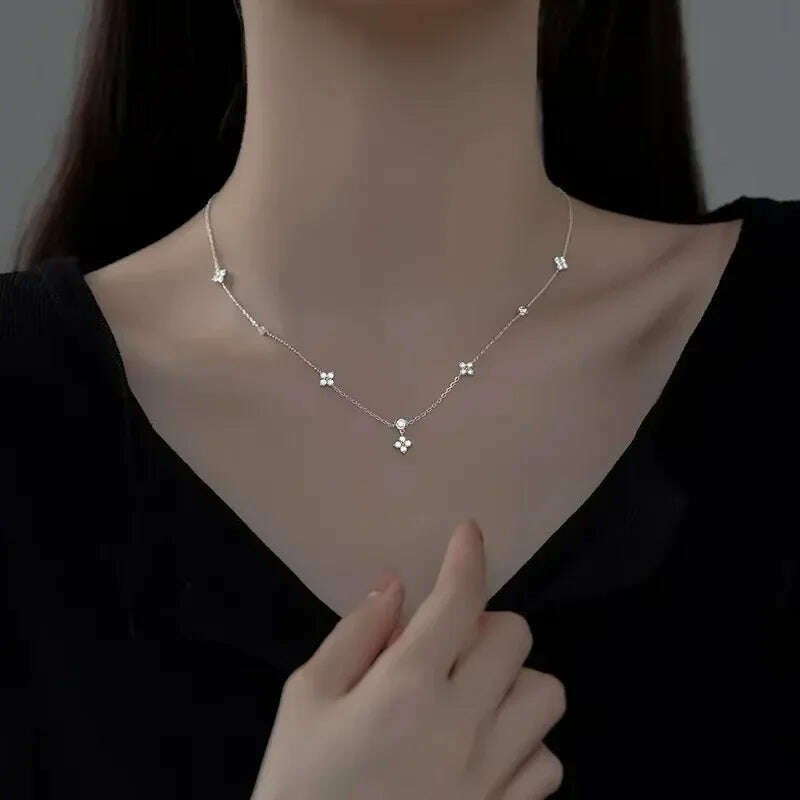 Cute Romantic Purple Four Leaf Zircon Flower Adjustable Rings for Women New Charm Gold Color Stainless Steel Finger Jewelry Gift