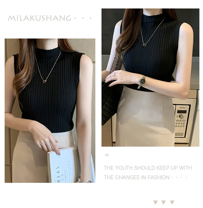 Knitted Sleeveless Tank – Slim Fit, Summer Streetwear Chic - D&M Boutique