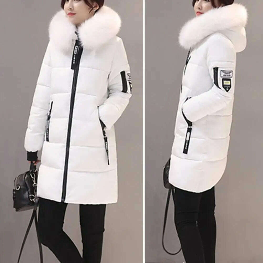2024 Winter Coat – Fur Neckline, Cotton-Padded, Long Parka