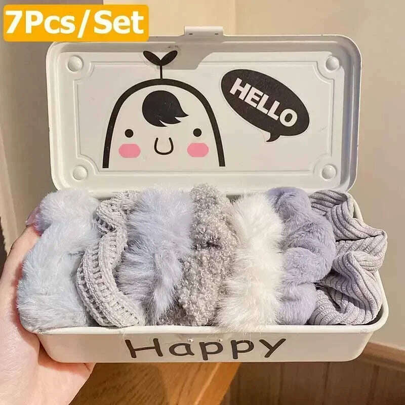 7-Piece Women Velvet Hair Scrunchie Set