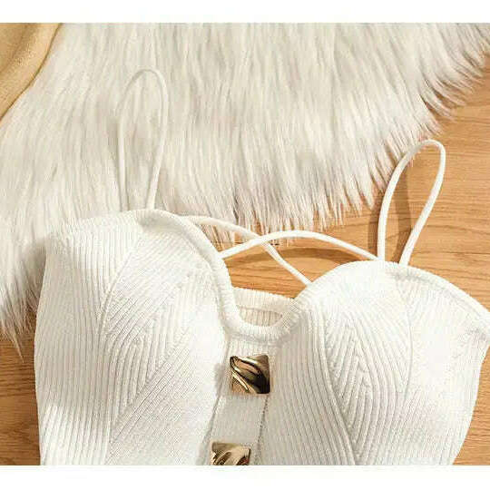 Knitted Camisole Tank Top: Women's Summer Outerwear - D&M Boutique