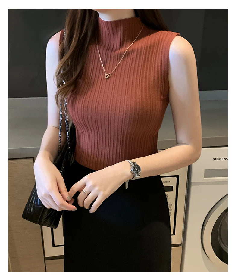 Knitted Sleeveless Tank – Slim Fit, Summer Streetwear Chic - D&M Boutique