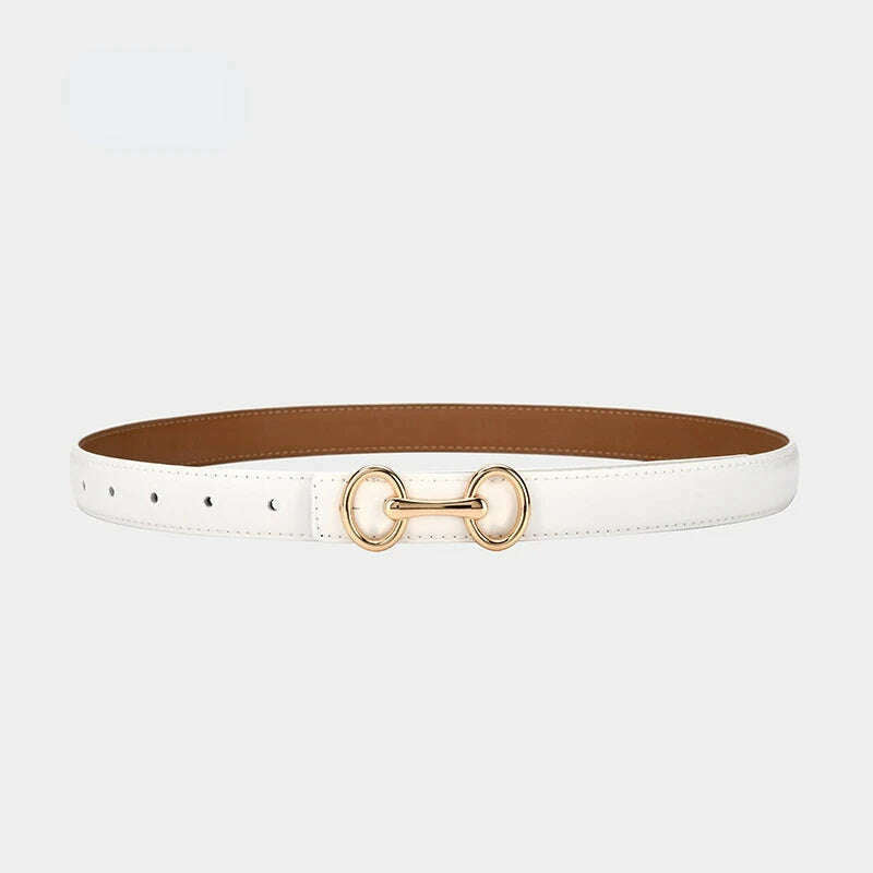 Women's Leather Belt with Zinc Alloy Buckle