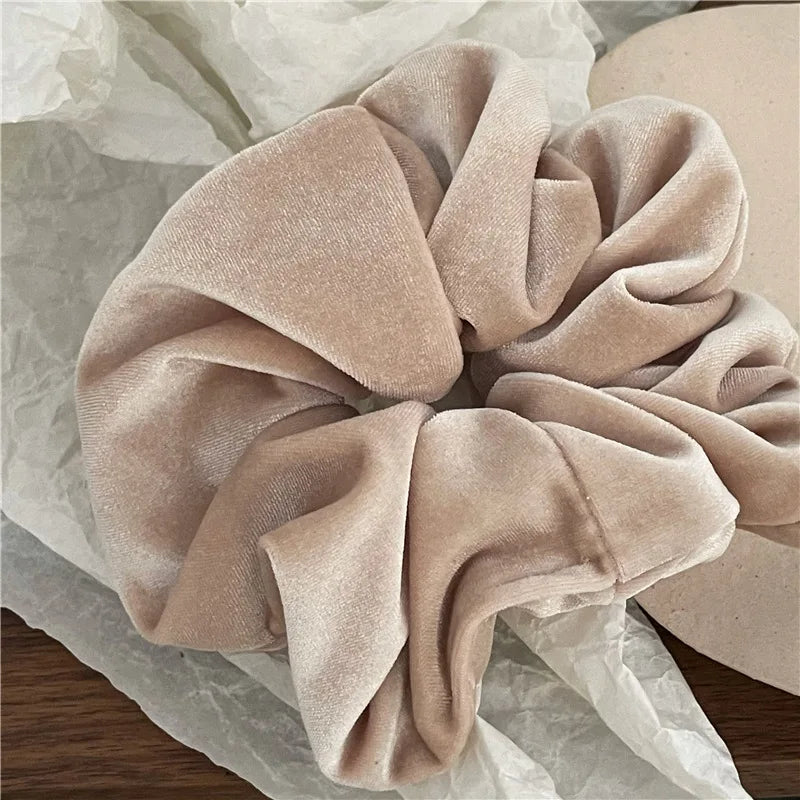 Flannel Oversized Velvet Hair Scrunchie for Women