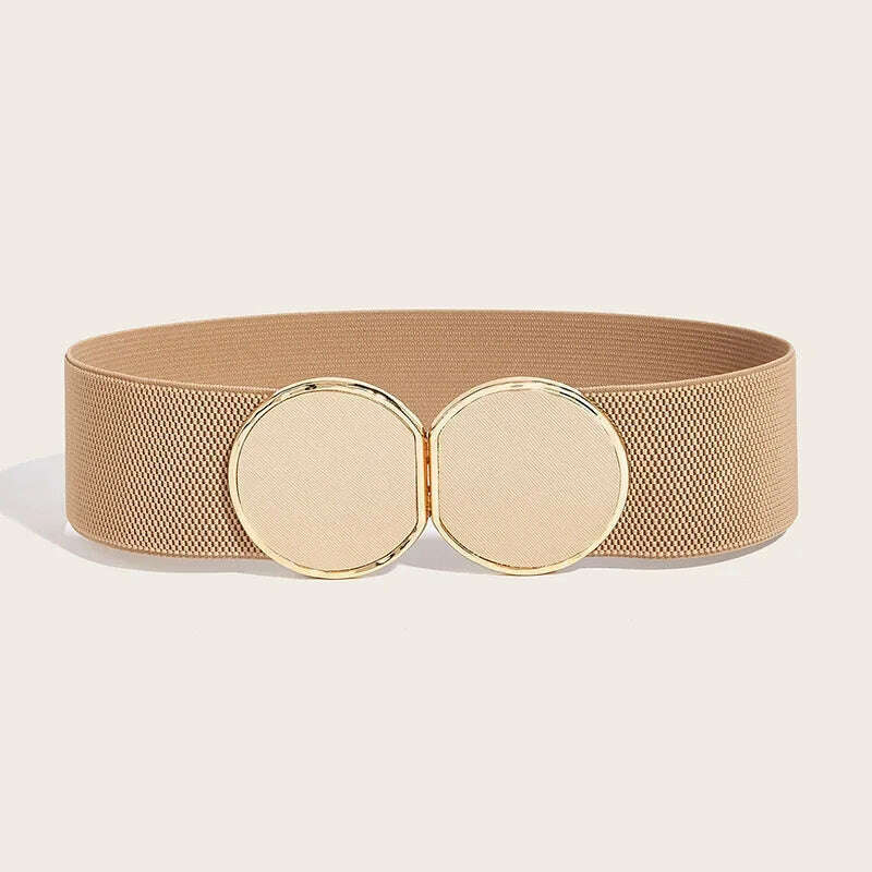 2024 High-Quality Elastic Wide Belt with Round Buckle