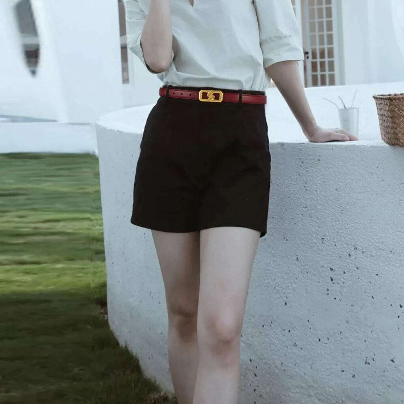 Luxury Women's Skinny Belt with Gold Buckle