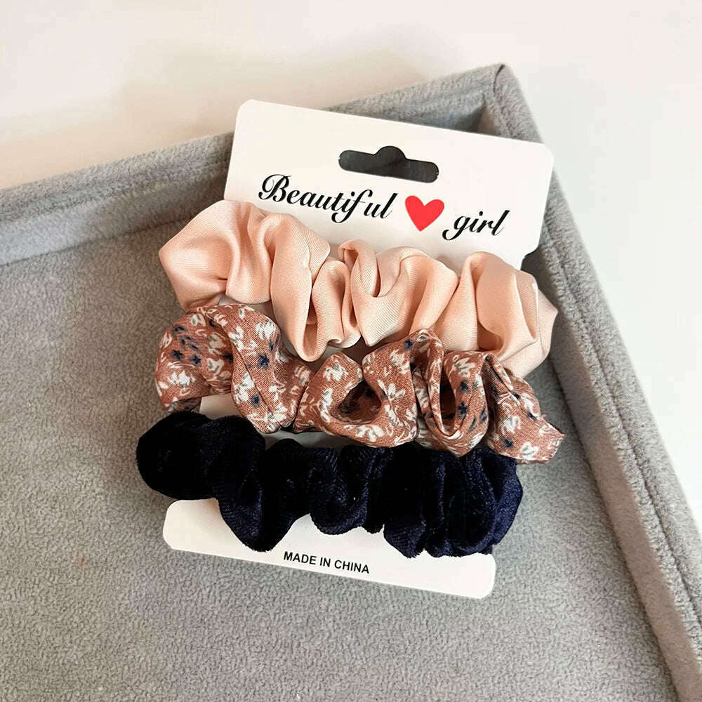 3PCS Corduroy Knitted Scrunchies Set for Women