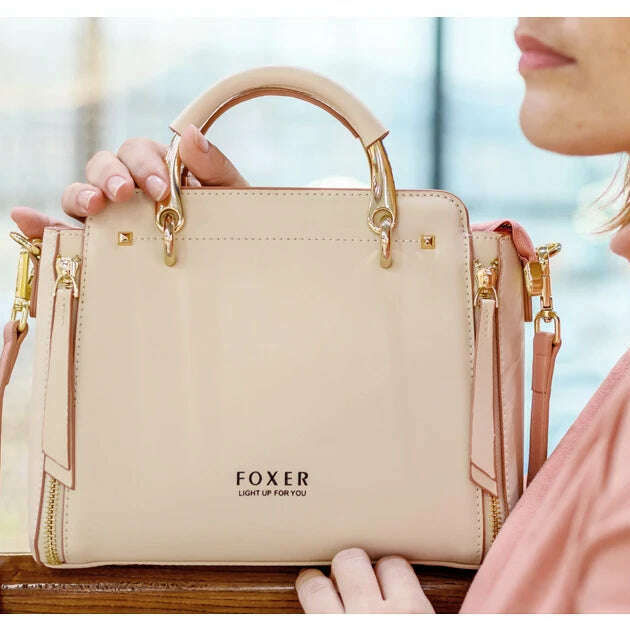 FOXER Split Leather Crossbody Bag Elegant & Spacious