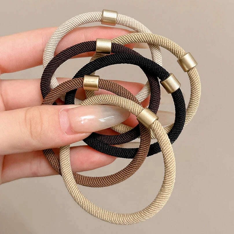 AWAYTR 5PCS Elastic Hair Bands for Women & Girls