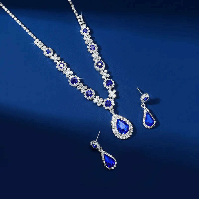 Elegant Waterdrop Rhinestone Jewelry Set