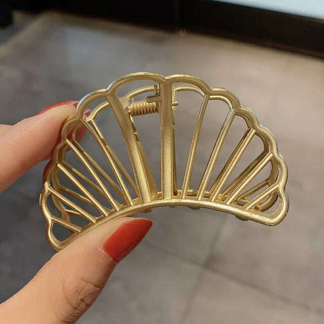 2024 Elegant Gold & Silver Geometric Metal Hair Claw