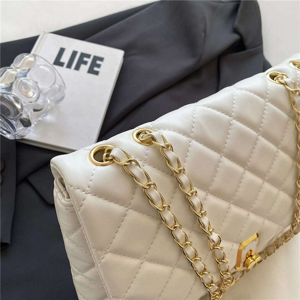 Burminsa Quilted Chain Shoulder Bag for Women