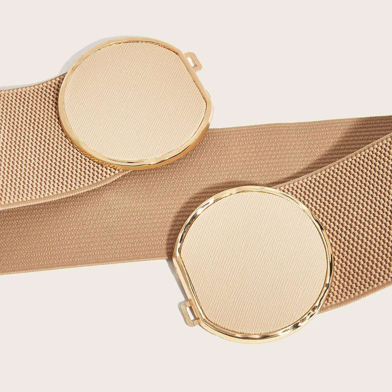 2024 High-Quality Elastic Wide Belt with Round Buckle