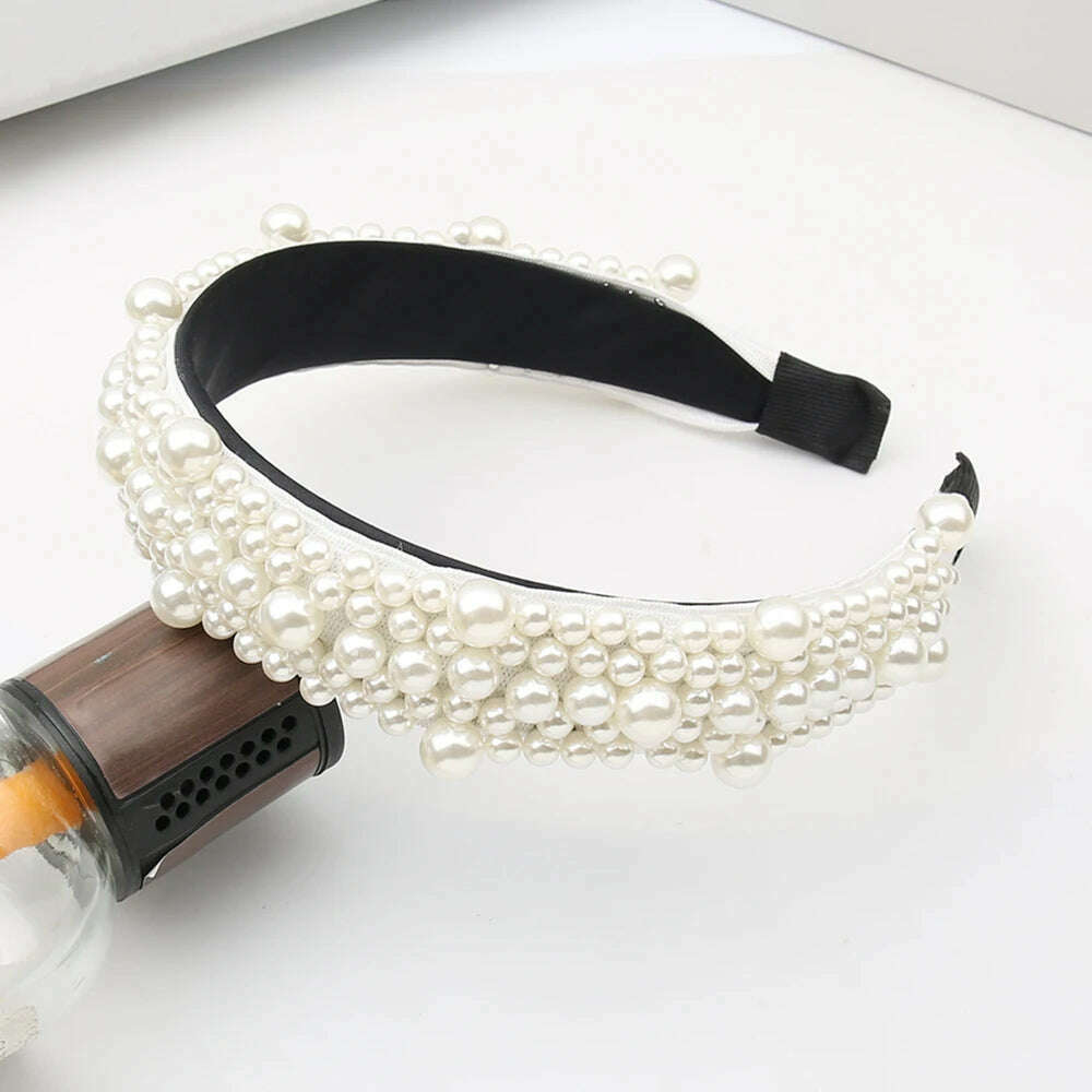 Hair Hoop with ABS Pearl Decoration for Women