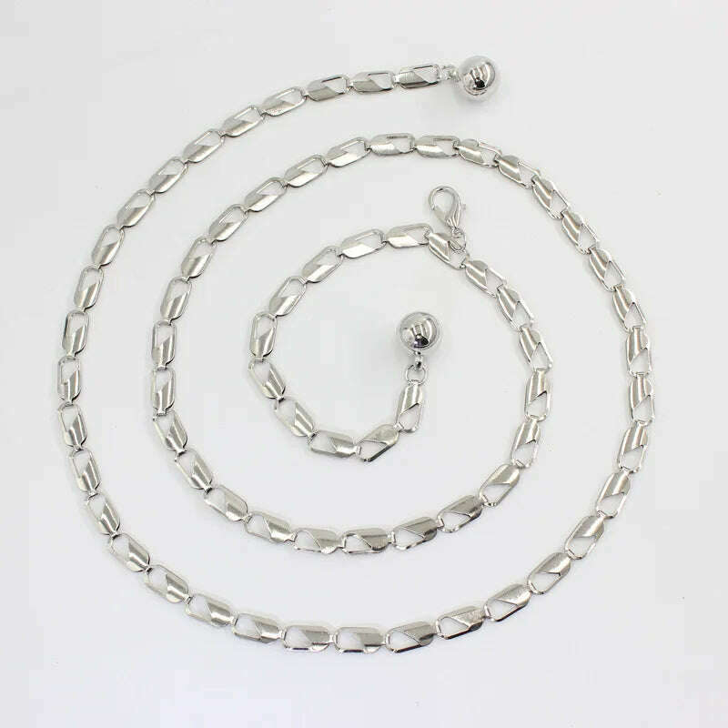 Fashion Circle Metal Waist Chain Belt – Gold & Silver