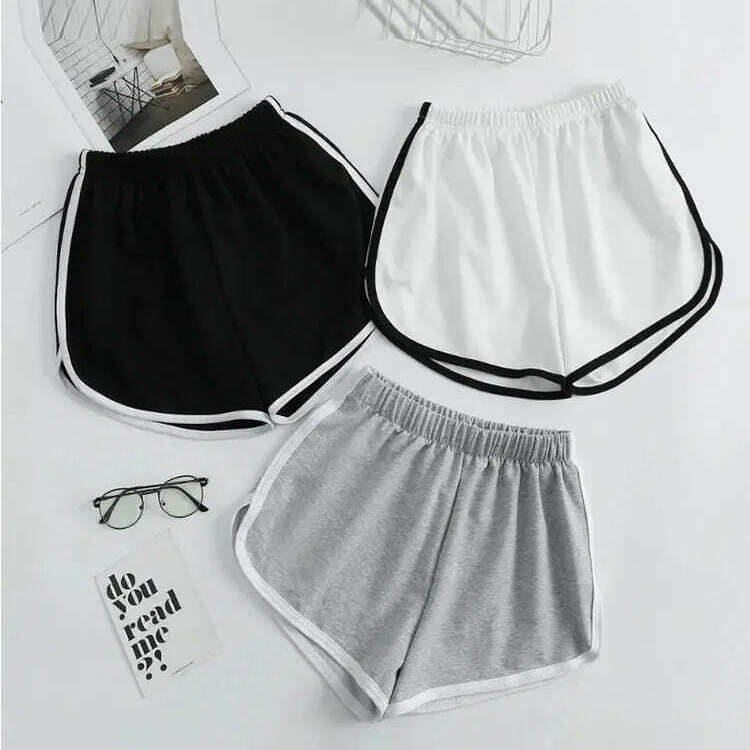 Striped Sports Shorts – High Waisted, Loose Fit, Summer Fashion - D&M Boutique