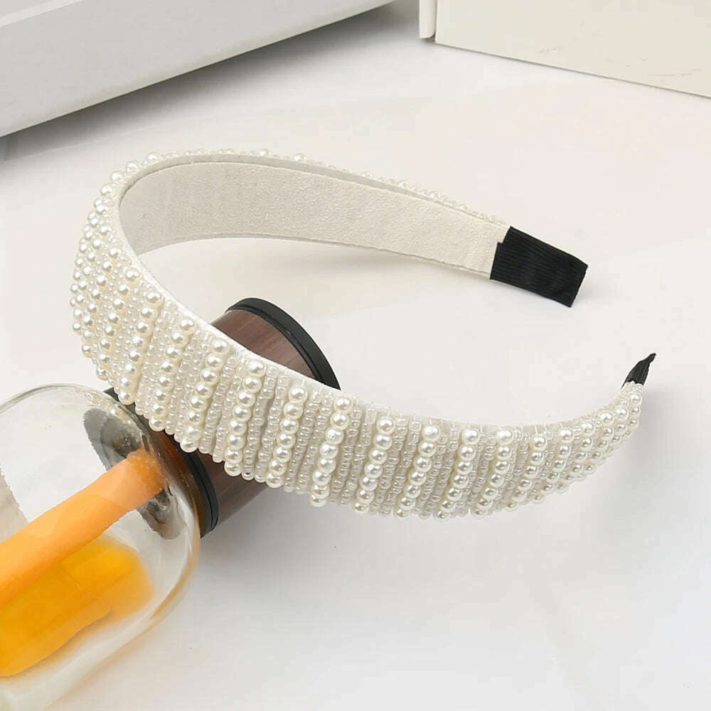 Hair Hoop with ABS Pearl Decoration for Women