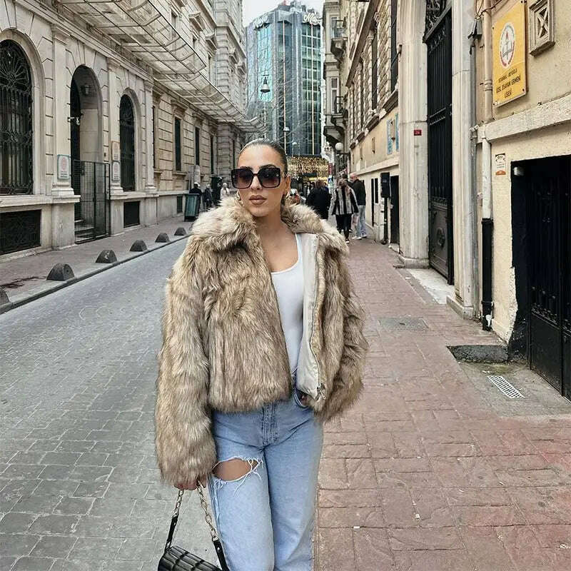 Fashion Faux Fur Jacket Coat for Women – Cozy & Stylish Winter Cardigan