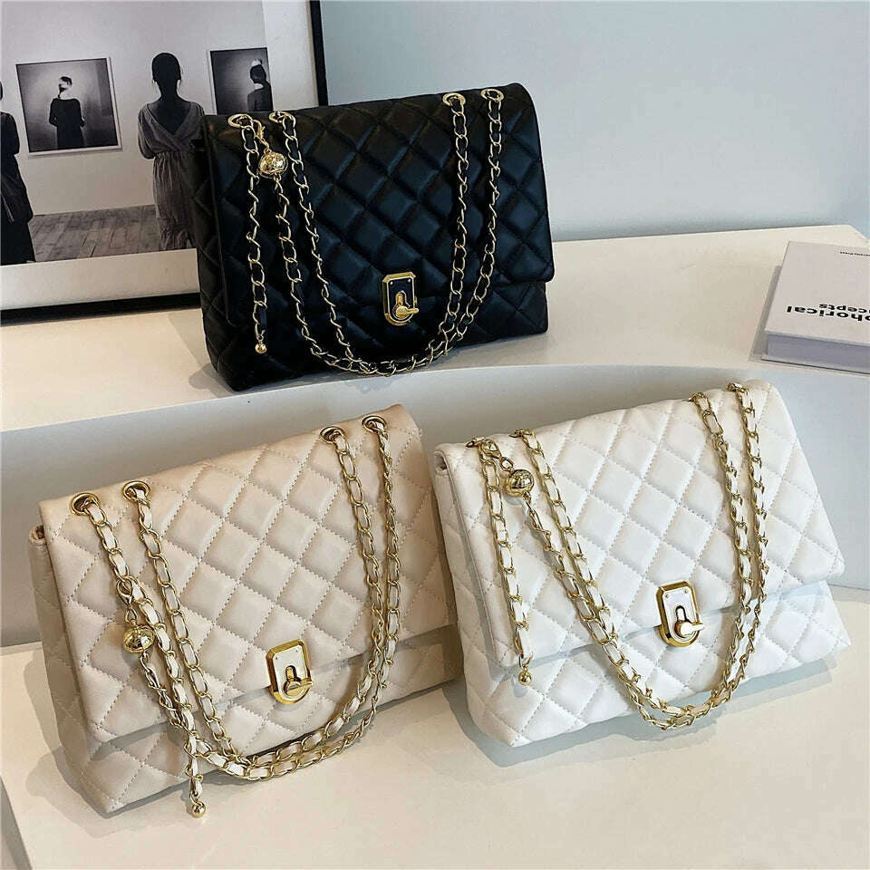 Burminsa Quilted Chain Shoulder Bag for Women