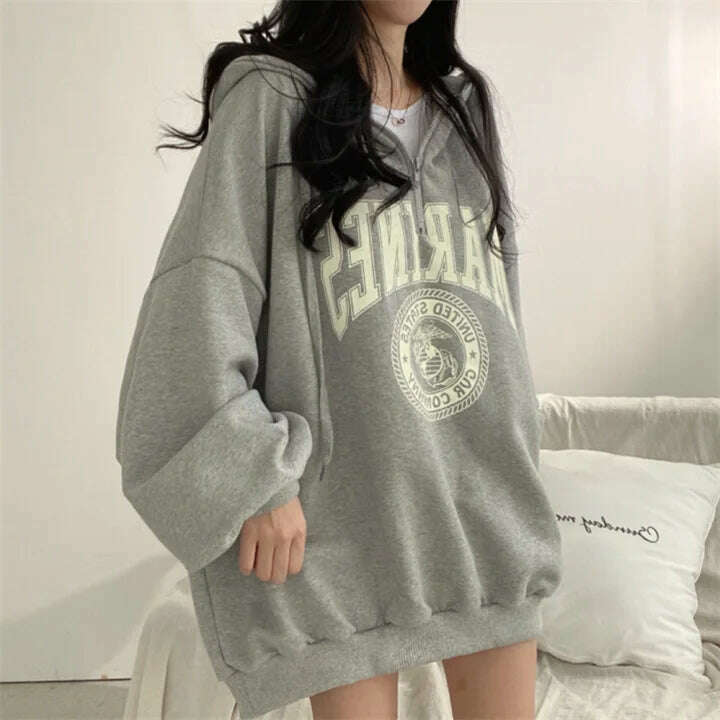 2024 Women's Oversized Casual Warm Zipper Hoodie Jacket - D&M Boutique