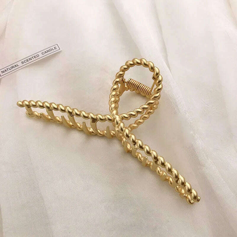 2024 Elegant Gold & Silver Geometric Metal Hair Claw