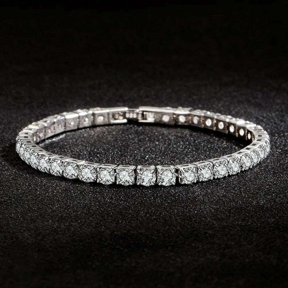 Lihong S925 Sterling Silver Zirconia Tennis Bracelet 4mm